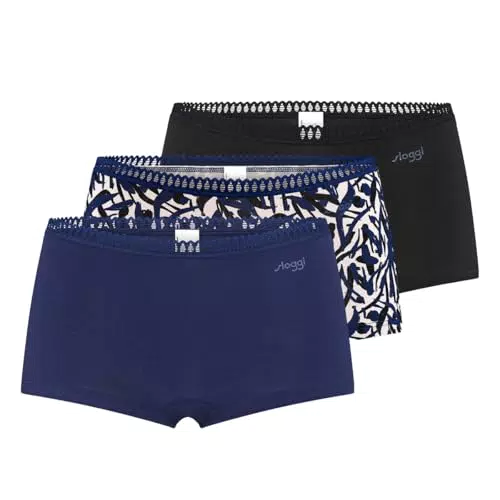 sloggi Donna Go Crush Short C3P, Blue - Dark Combination