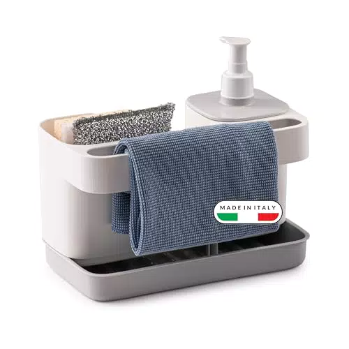 Snips Riordinello dispenser sapone e organizer lavello cucina e bagno 3in1