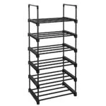 SONGMICS Scarpiera salvaspazio a ripiani in metallo per ingresso e camera LSA23BK