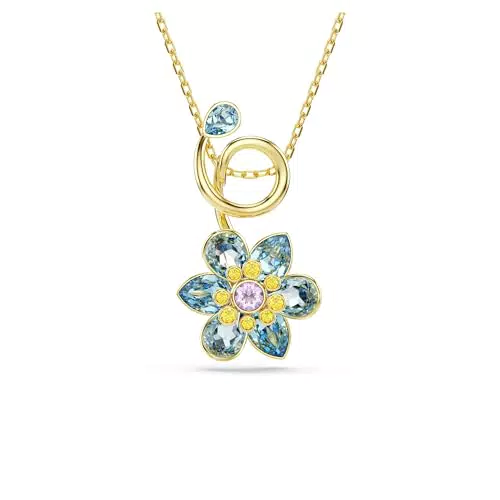 Swarovski Idyllia Collana con Pendente a Fiore e Cristalli, Chiusura Moschettone