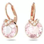 Swarovski Orecchini Pendenti Bella V con Taglio Round Placcati Oro Rosa