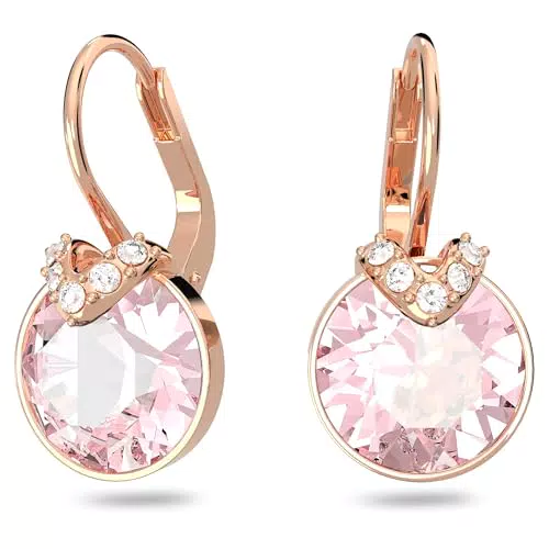 Swarovski Orecchini Pendenti Bella V con Taglio Round Placcati Oro Rosa