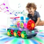 SWTOIPIG Treno Giocattolo Musicale Elettrico con LED Rotante Educativo per Bambini