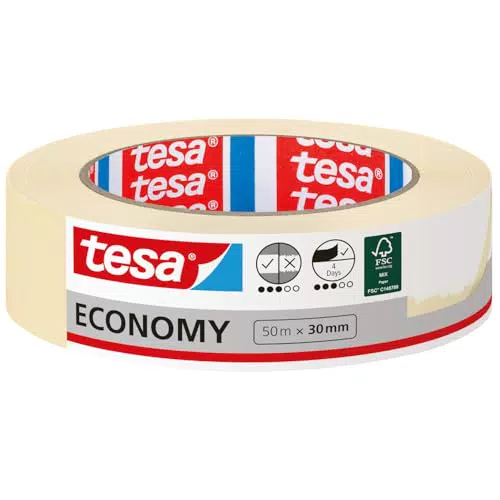 tesa Nastro per Mascheratura EcoLogo in Carta, Rimozione Facile senza Residui