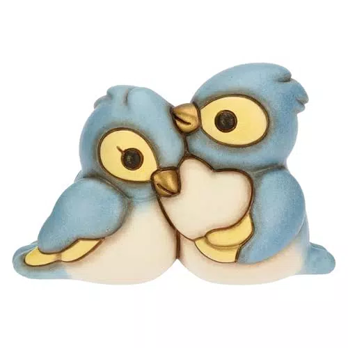 THUN Coppia Cinciarelle con Cuore in Ceramica Collezione L'amore Vola