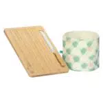 THUN Set Tagliere in Legno con Sacchetto Porta Pane Bloomia Collezione Giardino
