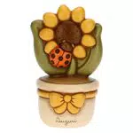 THUN Vasetto Soprammobile con Girasole e Coccinella Idea Regalo Decorativa