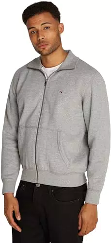 Tommy Hilfiger Uomo Felpa con Cerniera Essential Fleece Colletto alla Coreana