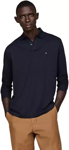Tommy Hilfiger Maglietta Polo Uomo Maniche Lunghe Regular Fit Liquid Cotton