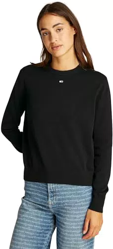 Tommy Jeans Pullover Essential Crew da Donna in Cotone