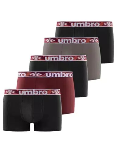 UMBRO Boxer Boxer 100% Cotone, Mutande Uomo, Naturale e Antiirritazione