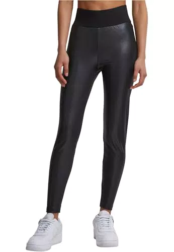 Urban Classics Leggings Donna in Ecopelle a Vita Alta