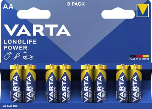VARTA Longlife Power Batterie AA alcaline per giocattoli, torce e controller