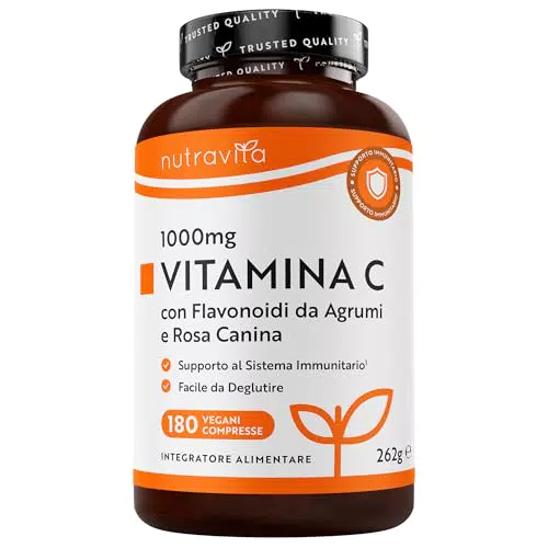 Nutravita Vitamina C Pura con Rosa Canina e Flavonoidi Vegan Senza Glutine