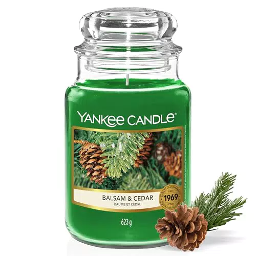 Yankee Candle Candela Profumata in Giara Grande Balsamo e Cedro, Lunga Durata