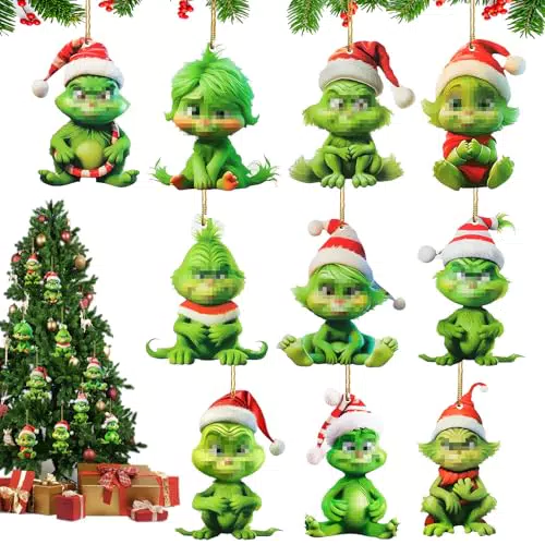 Grinch Decorazioni Natalizie in Acrilico per Albero e Casa