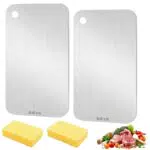 Tagliere da cucina in acciaio inox antibatterico e antifungino alimentare