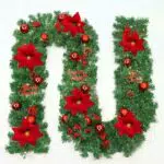 Ghirlanda Natalizia con Luci, Fiori e Pigne per Interni ed Esterni