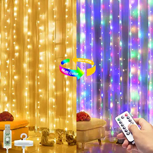 3M Tenda Luminosa 300 LED Impermeabile USB con Telecomando e Timer 3M