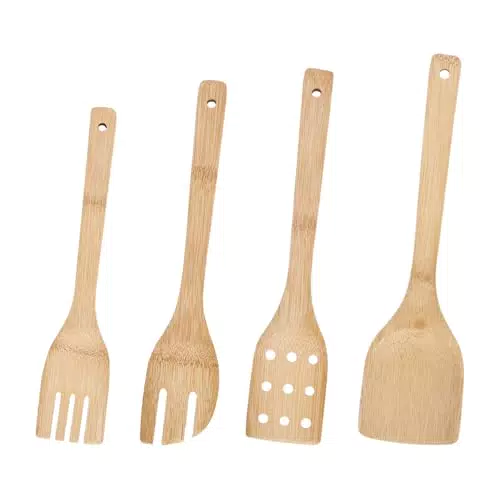 Set Mestoli e Utensili Cucina in Legno Naturale Antiaderenti Resistenti al Calore
