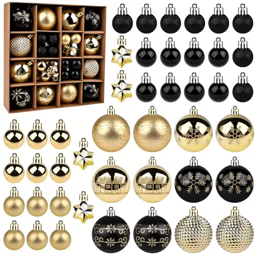 Ambesty Palline di Natale in Plastica Infrangibile, Decorazioni Natalizie Albero