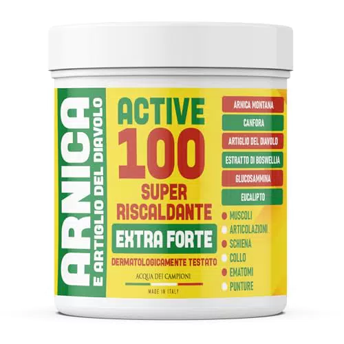 Active 100 Arnica Forte e Artiglio del Diavolo Crema Riscaldante Made in Italy