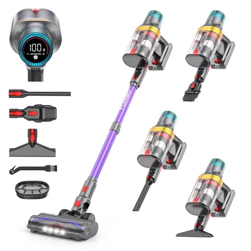 AONUS A9 Max Aspirapolvere senza fili potente con touchscreen per peli animali