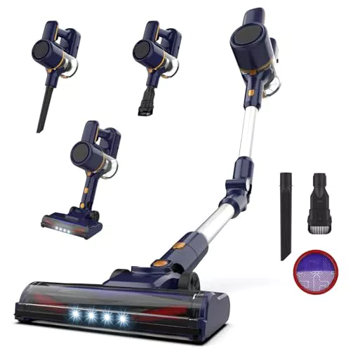 Scopa elettrica senza fili 6 in 1, aspirapolvere potente per casa e animali