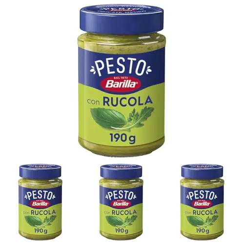 Barilla Pesto con Basilico e Rucola, Senza Glutine, Sugo Pronto per Pasta Gustoso e Profumato