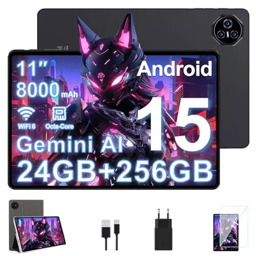 Biegedy Tablet 11 Pollici Android 15, 24GB RAM, 256GB ROM, Octa-Core, WiFi 6