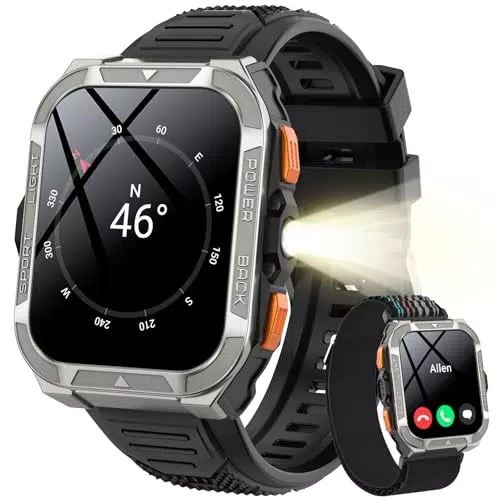 Blackview Smartwatch Uomo GPS, Orologio Fitness con Chiamate Bluetooth e Torcia