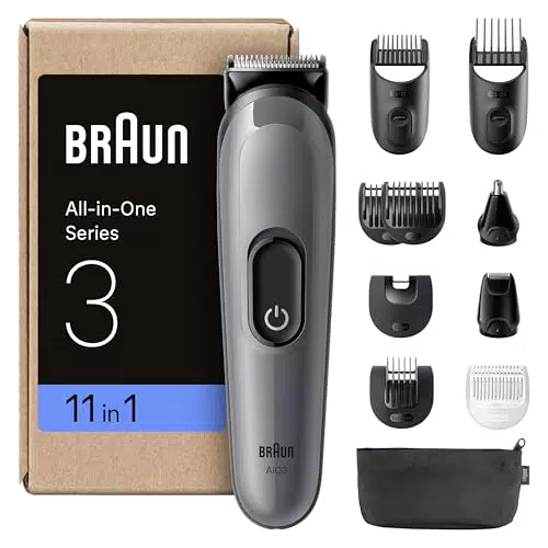 Braun Series 3 AIO3565 Rifinitore All-In-One Barba e Capelli, Rasoio Elettrico