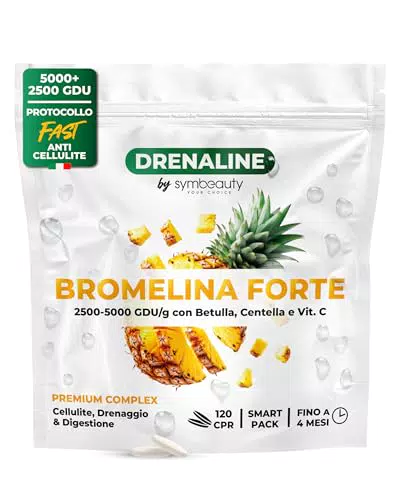 Bromelina Forte Integratore Drenante e Anticellulite con Centella e Vitamina C
