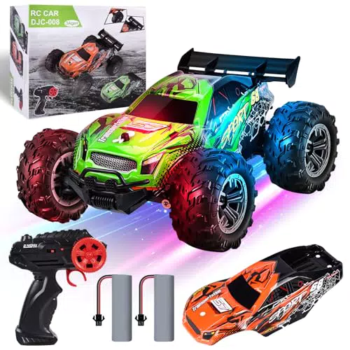BuzzoXerex Monster Truck RC 1:18, Macchina Radiocomandata con Luci e Batterie