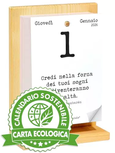 Calendario Geniale 2026 Eco Sostenibile con Bonus Digitali e Supporto in Legno