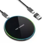 Caricatore Wireless 15W per Samsung Galaxy S25 Ultra/S24/S23 e iPhone 16/15