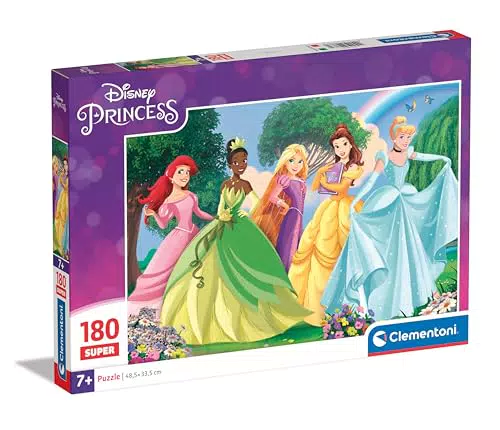 Clementoni Supercolor Puzzle Disney Princess per Bambini, Cartoni Animati