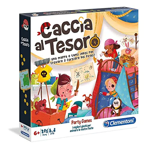 Clementoni - Caccia al Tesoro, Gioco da Tavolo, Party Game per Bambini 6+ Anni e Tutta la Famiglia
