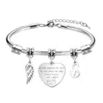 Coagurmes Bracciale con Lettera A-Z e Cuore, Idea Regalo per Donna e Ragazza