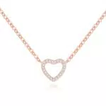 Cosie Lily Collana Donna Argento Sterling 925 con Cuore e Ciondolo Diamante