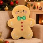 Cuscino natalizio in peluche a forma di pan di zenzero, decorazione e regalo