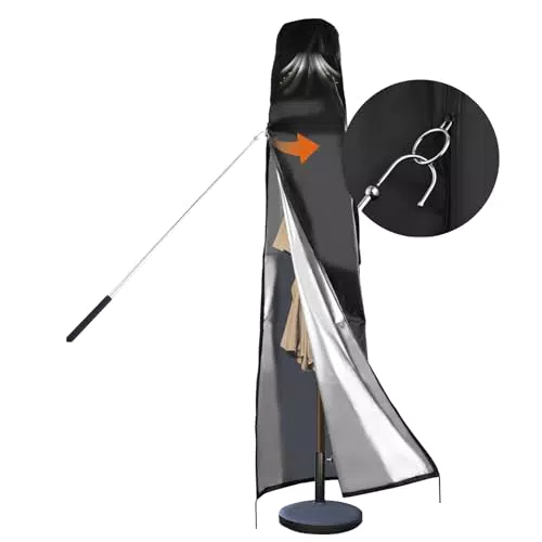 Custodia protettiva impermeabile per ombrellone da giardino con chiusura a strappo