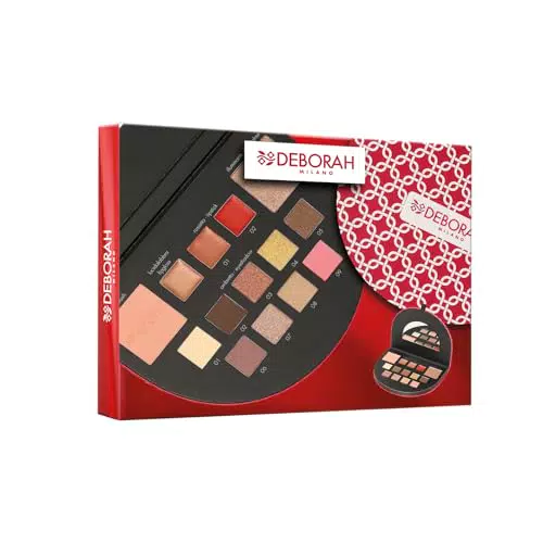 Deborah Milano Trousse Set Regalo Donna Make Up con Palette Ombretti e Rossetti