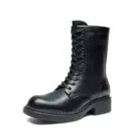 DREAM PAIRS Stivali da Donna con Lacci e Cerniera Laterale DWUMMB2523