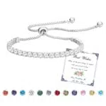 Esmoly Bracciale Donna Argento Tennis con Zirconi Brillanti Idea Regalo
