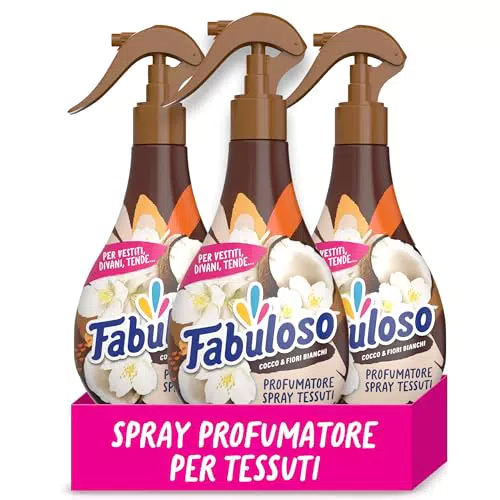 Fabuloso Spray Profumatore Tessuti Cocco e Fiori Bianchi per Tessuti Freschi
