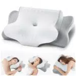 FAIORD Cuscino Cervicale Memory Foam Ergonomico per Dormire su Fianco e Schiena