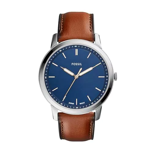 Fossil Minimalist Orologio da Uomo con Movimento al Quarzo e Bracciale in Acciaio