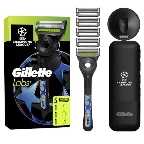GilletteLabs Rasoio Manuale Champions League Special Edition con Barra Esfoliante