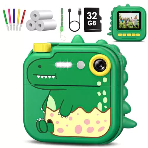 Gofunly Macchina Fotografica Istantanea per Bambini 12MP con Scheda 32GB